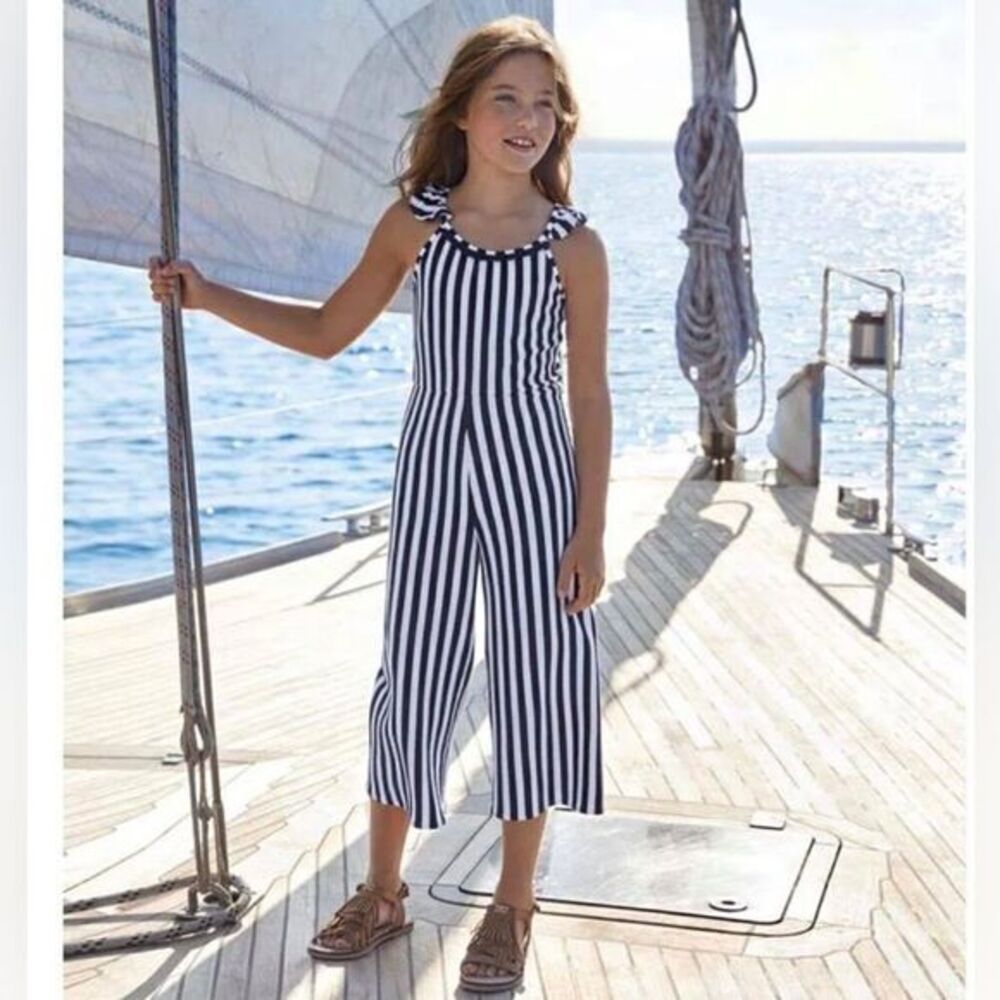 Mayoral Navy & White Striped Jumpsuit (10)